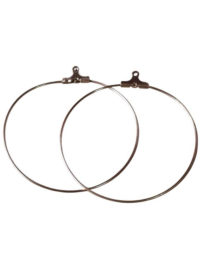 1 pair charm earring hoops, rose gold stainless steel, 50mm