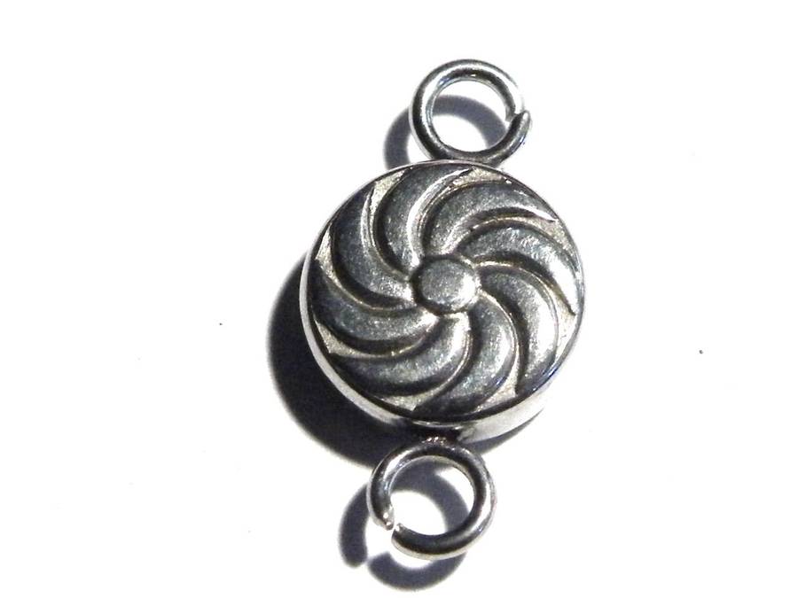 9mm round swirl double link in stainless steel