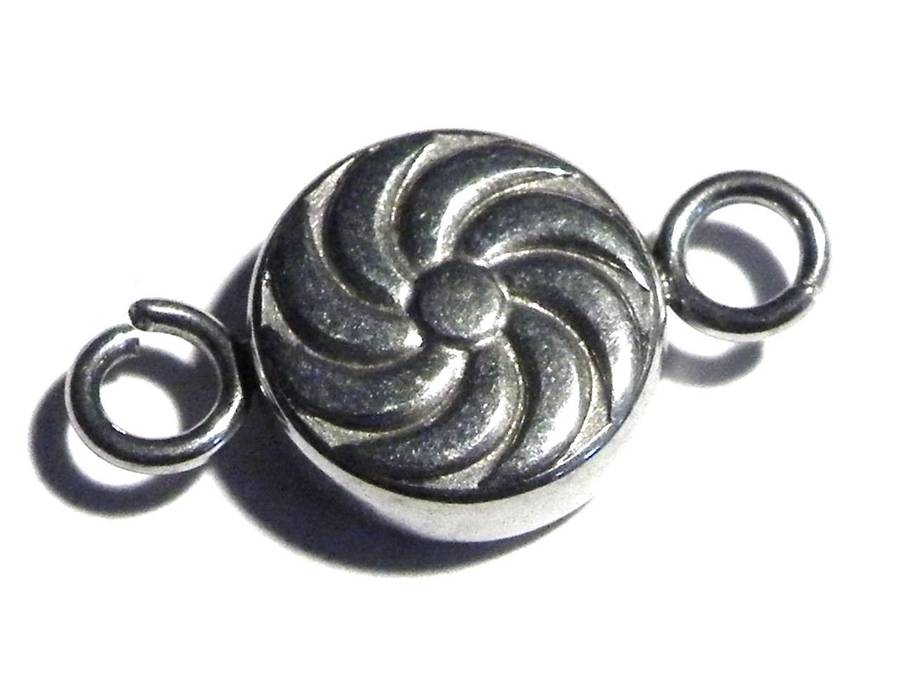 9mm round swirl double link in stainless steel