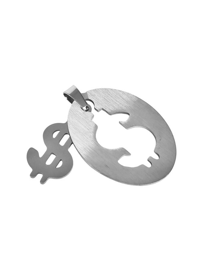 Cross with hearts Pendant in Stainless Steel, 19mm excl bail