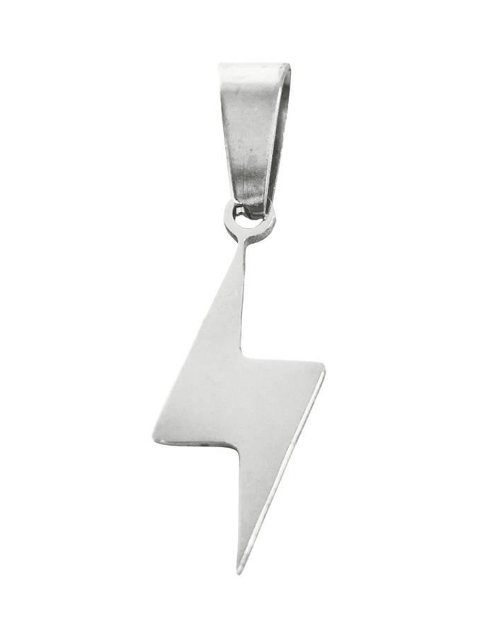 Lighting Bolt Pendant in Stainless Steel 21mm, excluding Bail