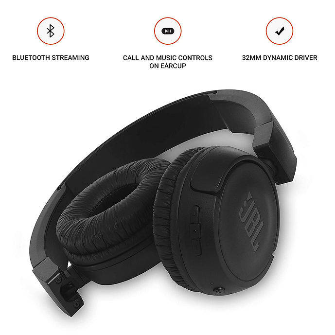 JBL T460BT Extra Bass Wireless On-Ear Headphones with 11 Hours Playtime & Mic