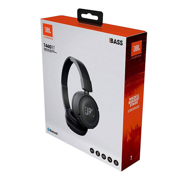 JBL T460BT Extra Bass Wireless On-Ear Headphones with 11 Hours Playtime & Mic