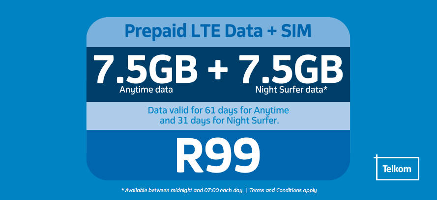 SIM Only + 15GB Telkom Data Bundle