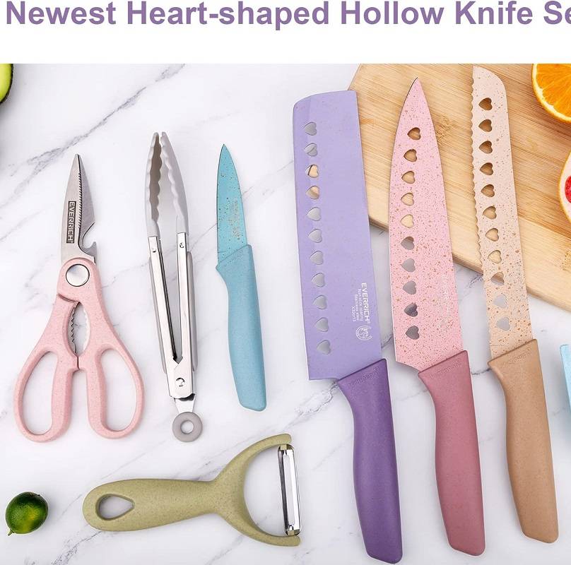 Evdrtverh 1831408 Colorful Non-Stick Kitchen Knife Set 8pcs