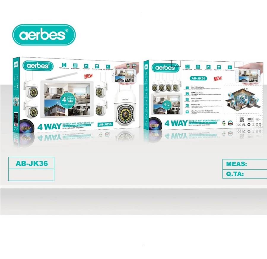Aerbes AB-JK36 Ball Machine Wifi Camera Set 4 Channel With Screen