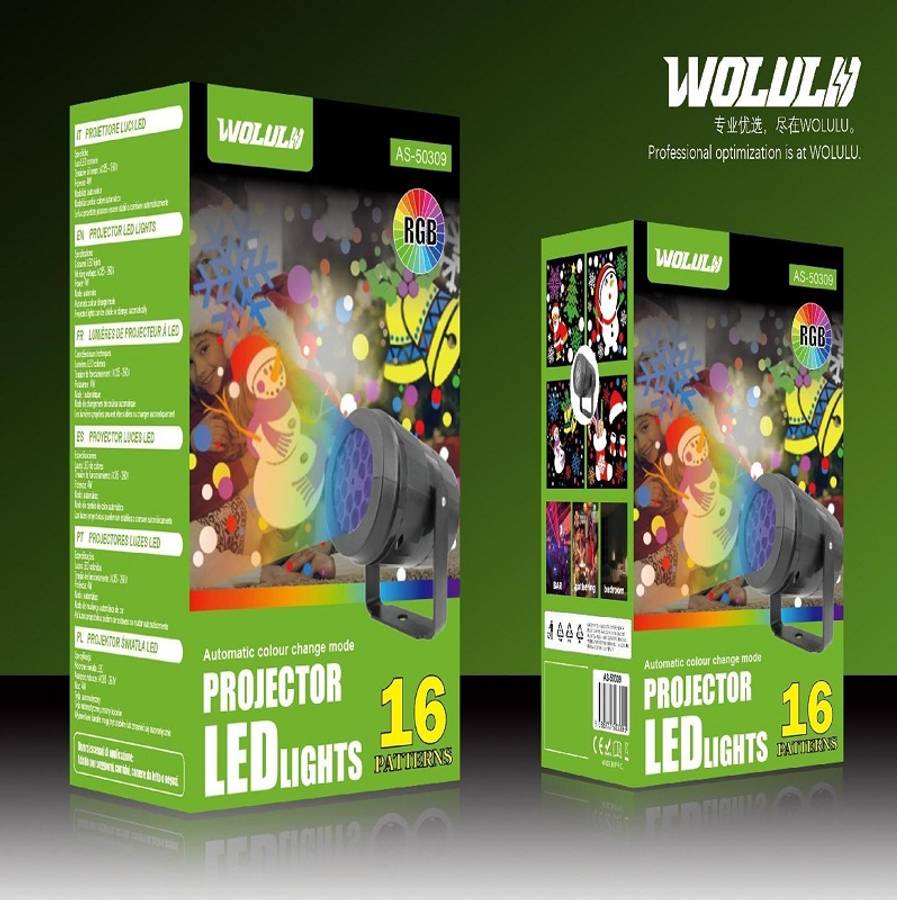 Wolulu AS-50309 LED RGB Projector Light With 16 Patterns