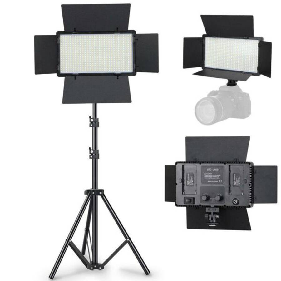 PM-358 Pro LED 600 Photo And Video White Light Kit 2.1M Tripod And 2 Batteries