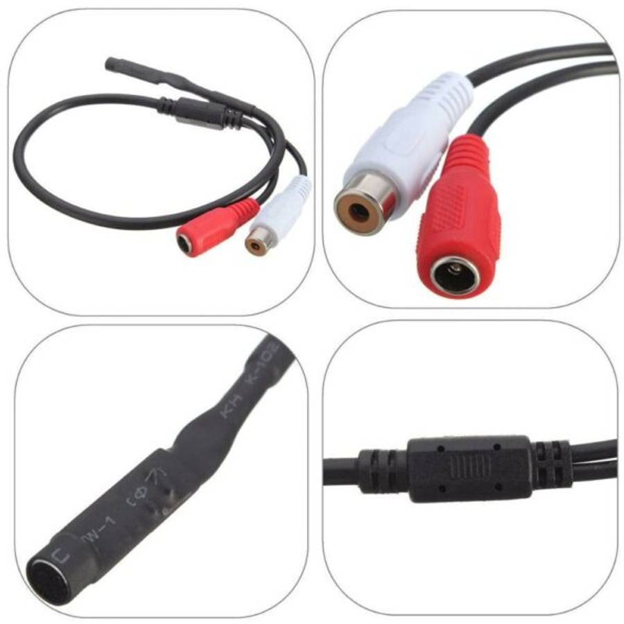 Sensitive Audio Pickup Microphone Cable For CCTV Security Monitor