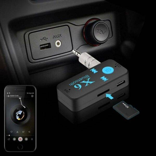 BT-X6 Bluetooth 5.0+DVR Stereo Audio Receiver Aux With 3.5mm Jack Car Receiver