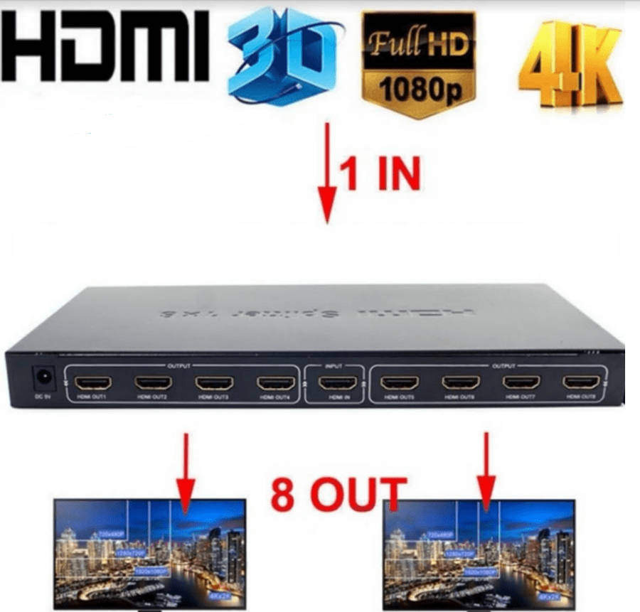 SE-L67  HDMI Splitter With 8 Ports UHD 4K x 2K