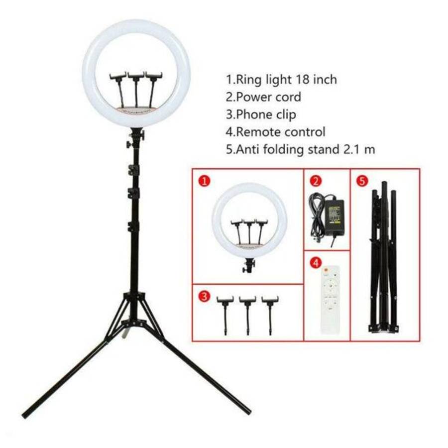 LJJ-45 18inch Ring Light For Social Media Videos White And Warm White light