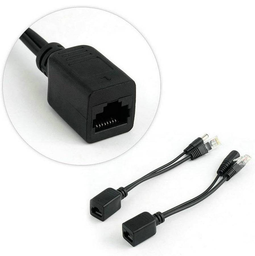 SE-L96 POE Cable Splitter + Injector Set Black