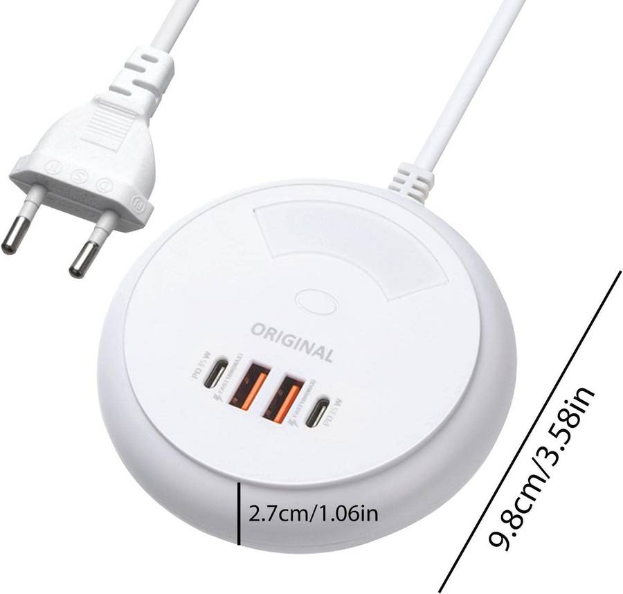 Q8 EU Power Socket Traveling Adapter 2 Type C and 2 USB Port 35W