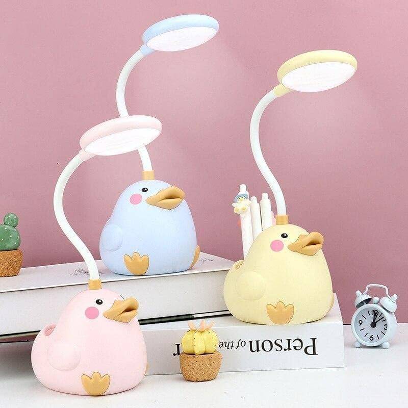 CS281 USB Rechargeable Duck Table Lamp 2 Settings With Pencil Holder