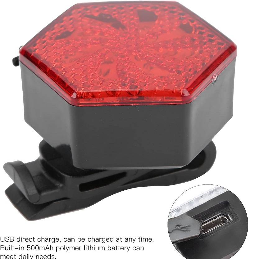 Aerbes AB-ZX12  Bicycle Tail Light Red 500mah Battery