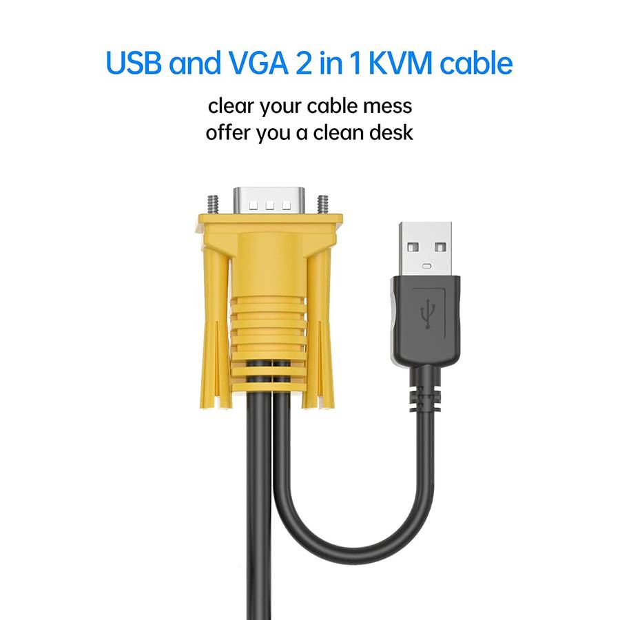 XF0178  2 In 1 USB VGA KVM Cable 1.2M