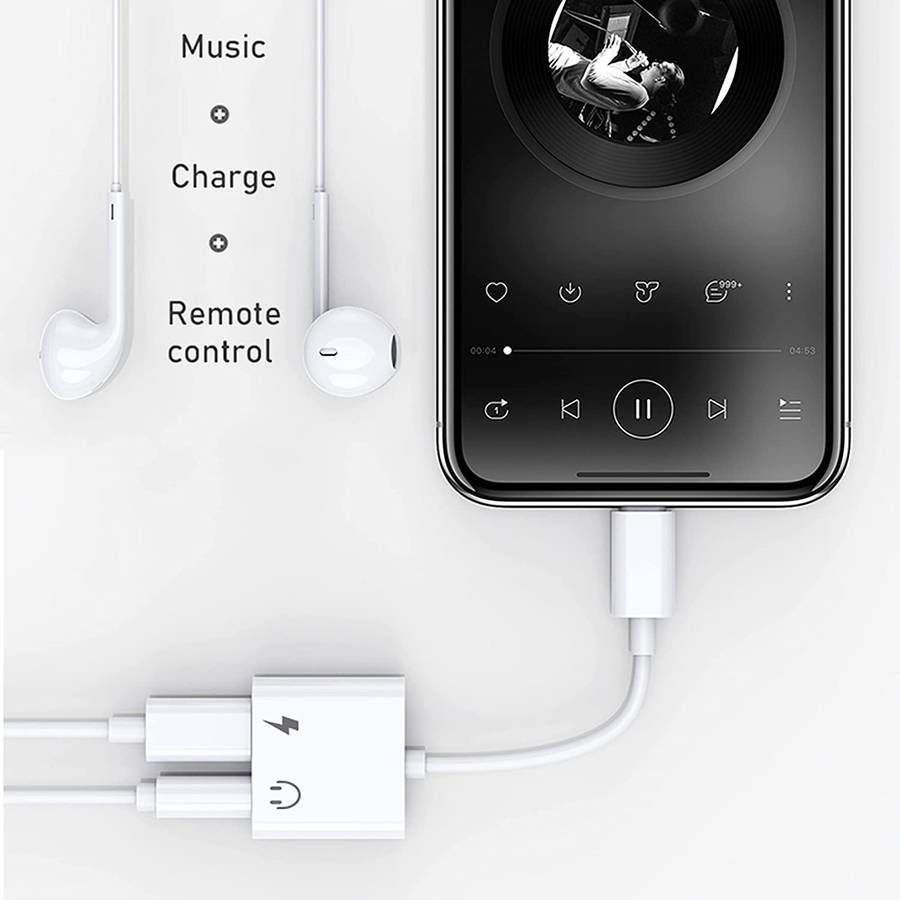Aerbes AB-S664 2-in-1 ios to ios +3.5mm Adapter Cable