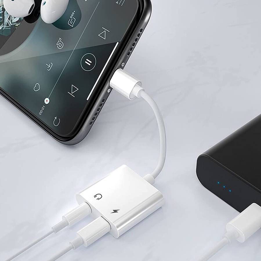 Aerbes AB-S664 2-in-1 ios to ios +3.5mm Adapter Cable
