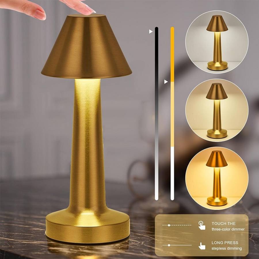 Aerbes AB-TD25 Rechargeable LED Table Lamp Touch 3 White Modes 6000K