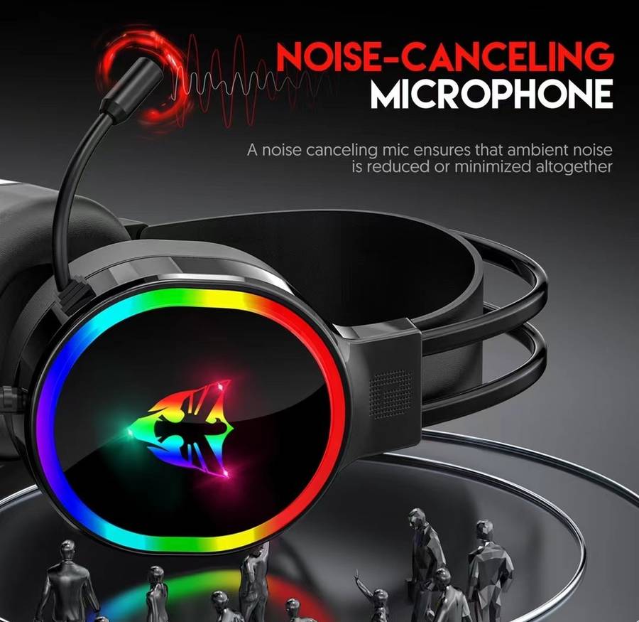 Wolulu AS-51264 USB Wired Desktop Computer Gaming Headset With Microphone