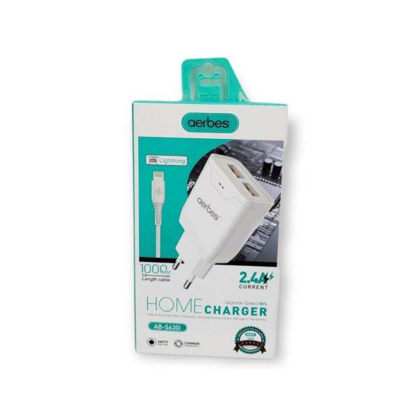 Aerbes AB-S630i iPhone 2,4A Charger With iPhone Cable 1m