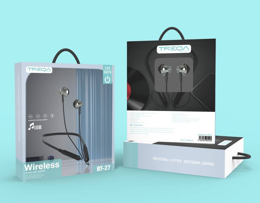 Treqa BT-27 Wireless Neckband Bluetooth Sports Earphones