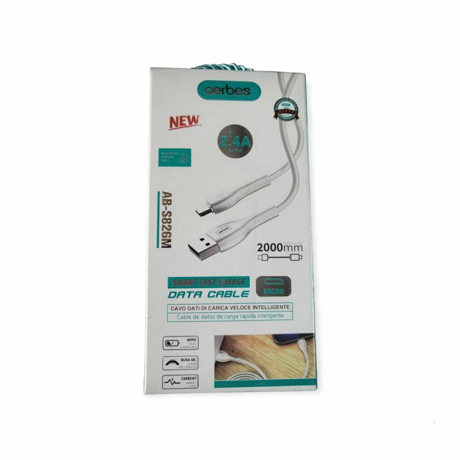 Aerbes AB-S826M 2.4A Micro USB Data Charging Cable 2 Meters