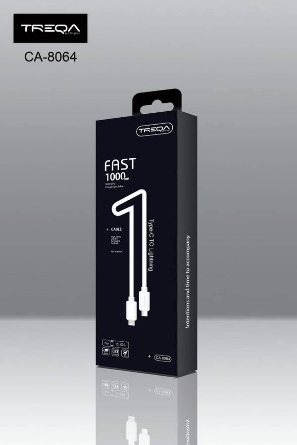 Treqa CA-8064 Type C to Lightning Pin 1M Cable