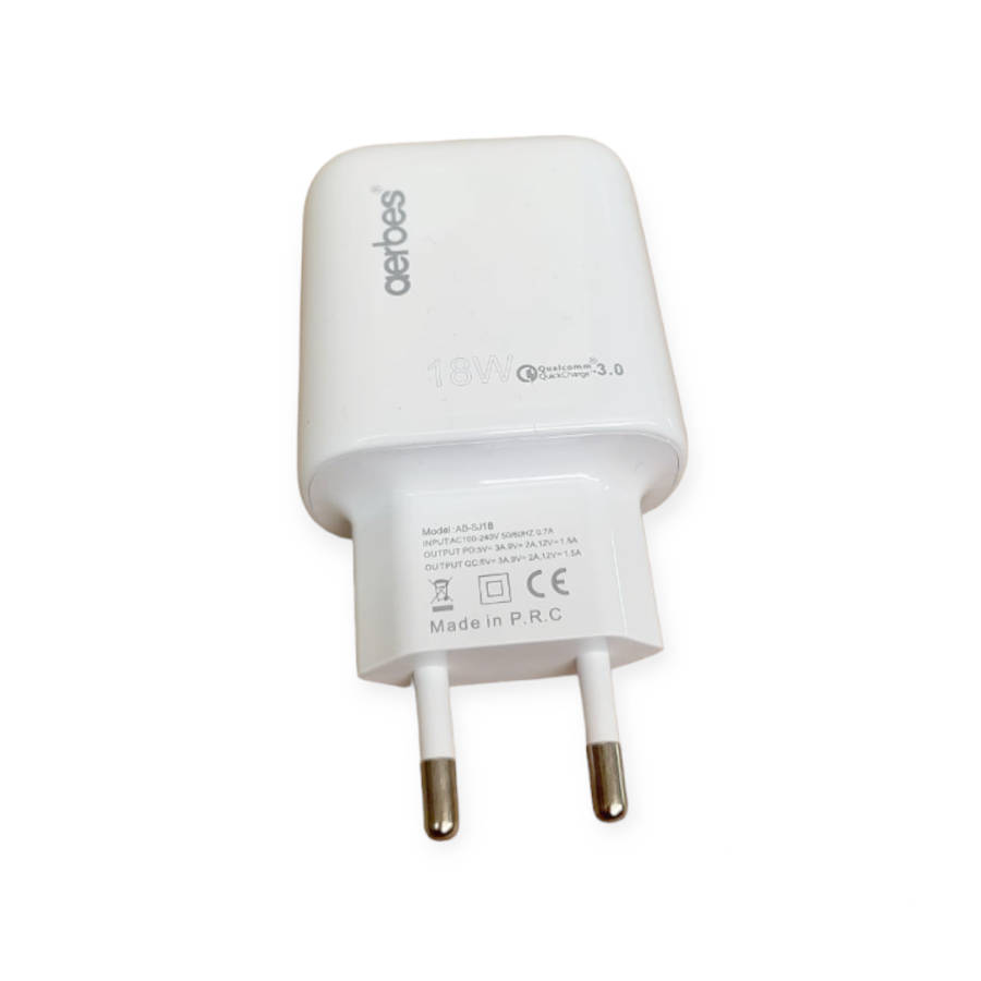 Aerbes AB-SJ18 PD 18W+QC3.0 USB Fast Charging Adapter