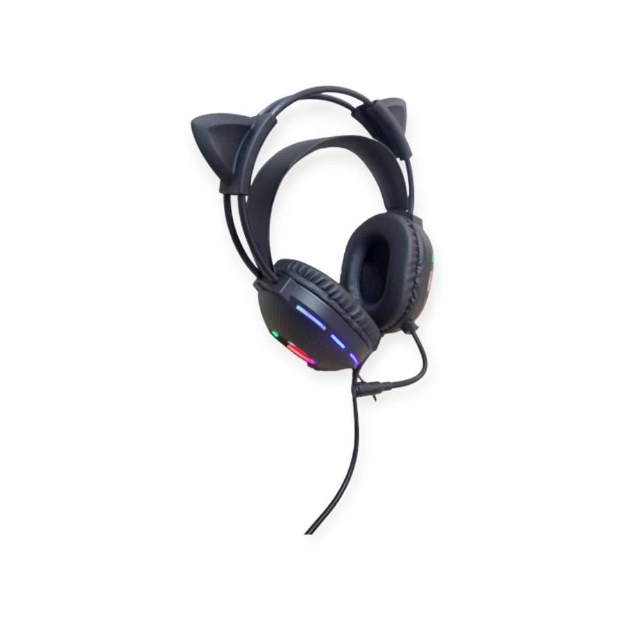 Aerbes AB-EJ11 Wired Cat Ear 3.5mm USB RGB Gaming Headphone With Built In Microphone