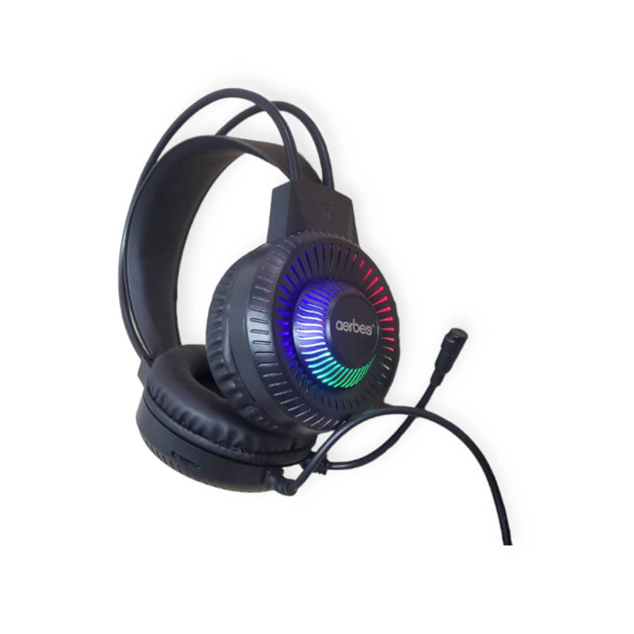 Aerbes AB-EJ13 Wired 3.5mm USB RGB Gaming Head Phone with Built In Microphone