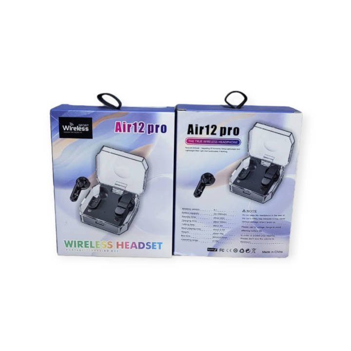 Air12Pro Wireless Bluetooth 5.1 TWS Earphone for Iphone 12Pro Transparent Case