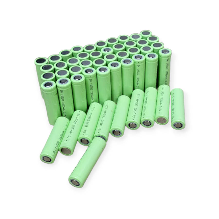 GH 14500 1900Mah Rechargeable Flat Head Battery Green 3.7V 50Pcs