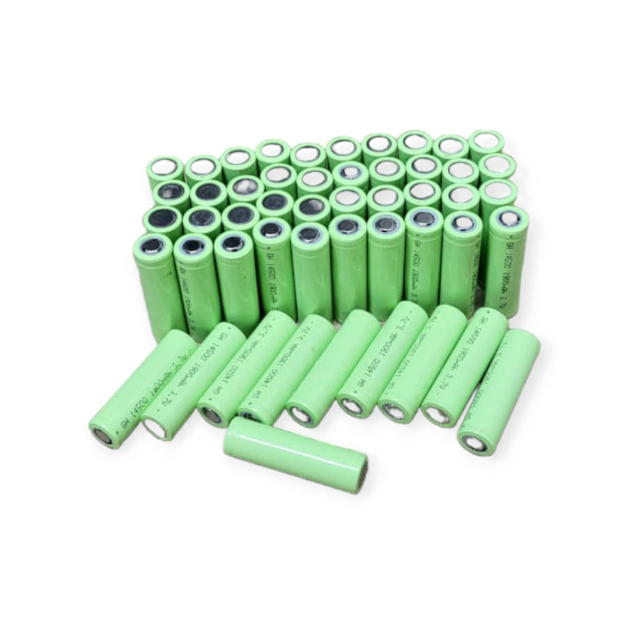 GH 14500 1900Mah Rechargeable Flat Head Battery Green 3.7V 50Pcs