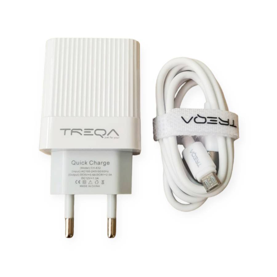 Treqa CH-632-V8 USB Wall Charger With Micro USB Cable