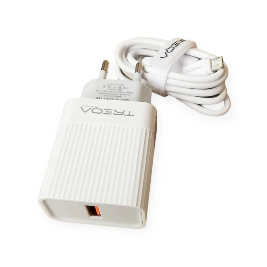 Treqa CH-632-V8 USB Wall Charger With Micro USB Cable