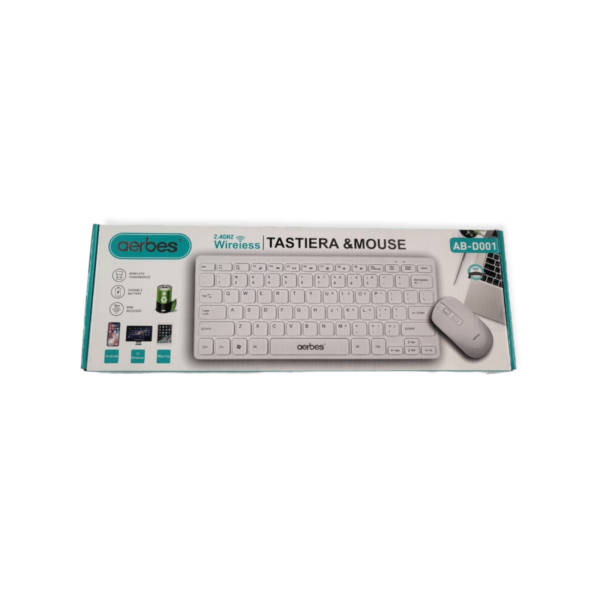 Aerbes AB-D001 2.4GHz Ultra-Thin Mini Wireless Keyboard &amp; Mouse Set