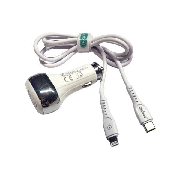Aerbes AB-Q641 Dual PD 45W Car Charger With 1M Type C to Lightning Cable