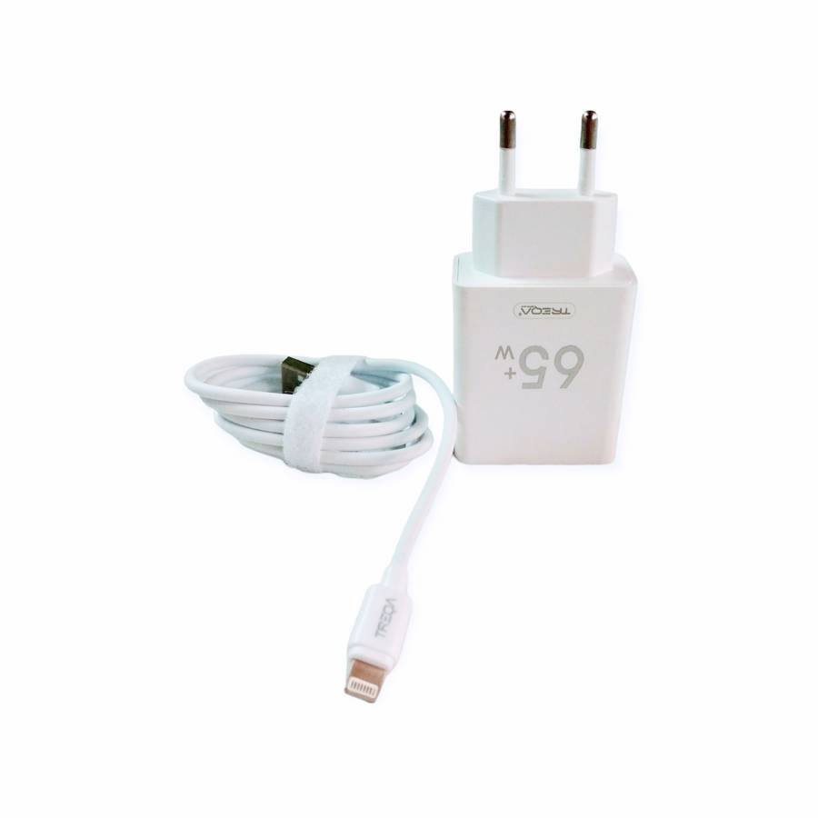 Treqa CS-228 USB Charger With IOS Cable 65W