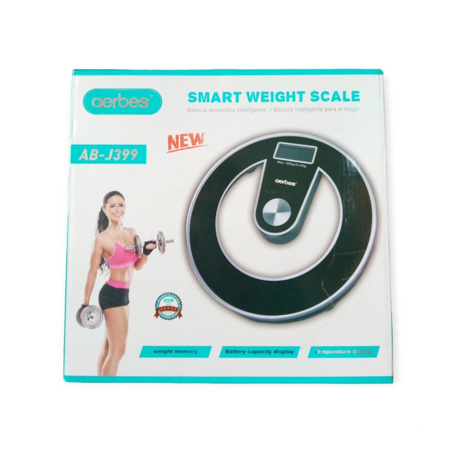 Aerbes AB-J399  LCD Smart Weight Scale With Temperature And Battery Display + Weight Memory 32"