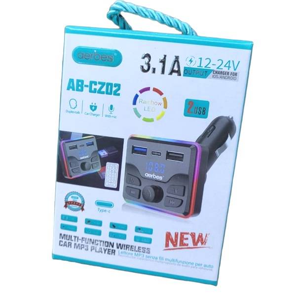 Aerbes AB-CZ02 Wireless RGB Car MP3 Player FM Transmitter With Remote Control