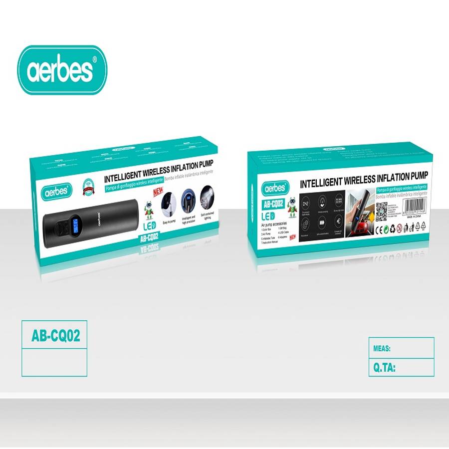 Aerbes AB-CQ02 Wireless Rechargeable Car Trye Inflation Pump With 6000mah Battery
