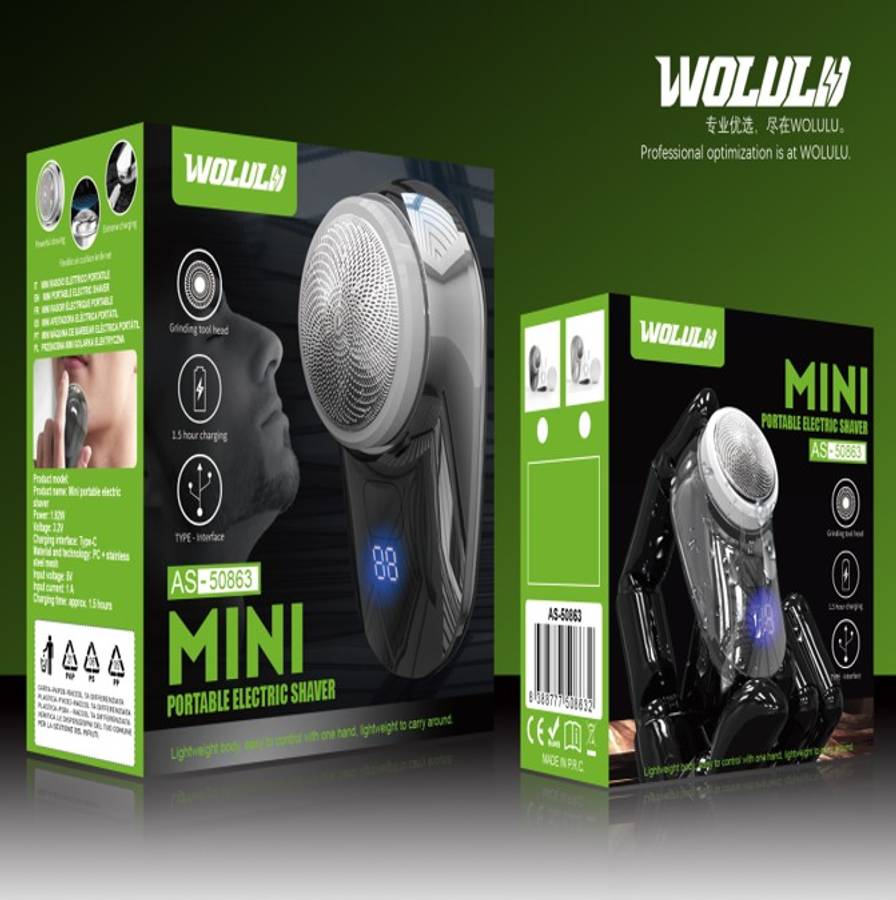 Wolulu AS-50863 Mini Portable Electric Mens Shaver With Digital Display