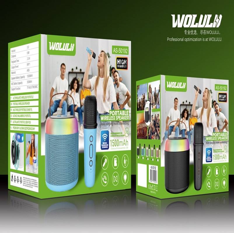 Portable Bluetooth Speaker with Karaoke Microphone 1500mah Battery