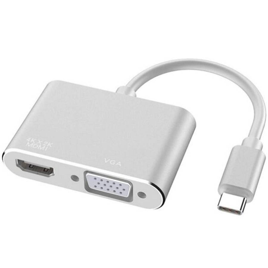 Type C Male To HDMI And VGA Female Adapter Cable