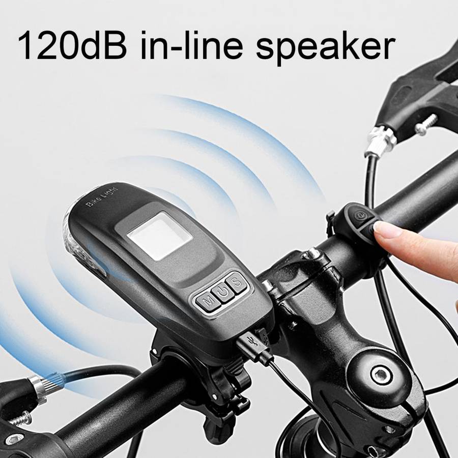 Aerbes AB-ZX08  Bicycle Front Light Code Meter Horn With Digital Display