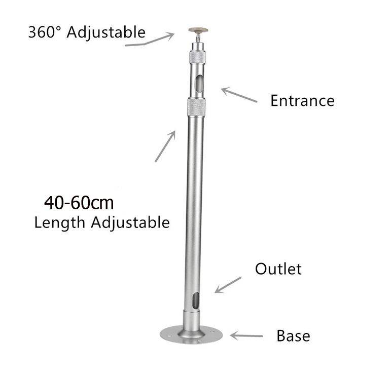 XF0037 Adjustable Metal Outdoor/Indoor Mount Telescopic Camera Bracket Stand 60-120cm