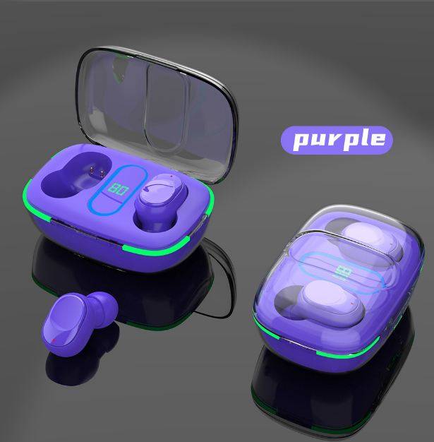 Y90 TWS Transparent Shell Digital Display Bluetooth Headset AB-D482