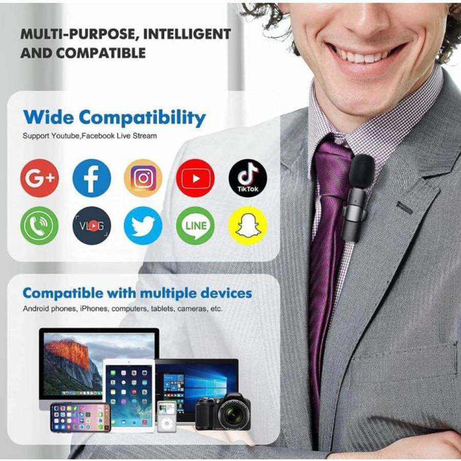 Rojem  K9 Lightning Pin For IOS Lapel Wireless Microphone